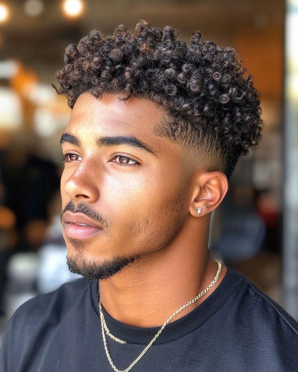 Curly Blowout Fade
