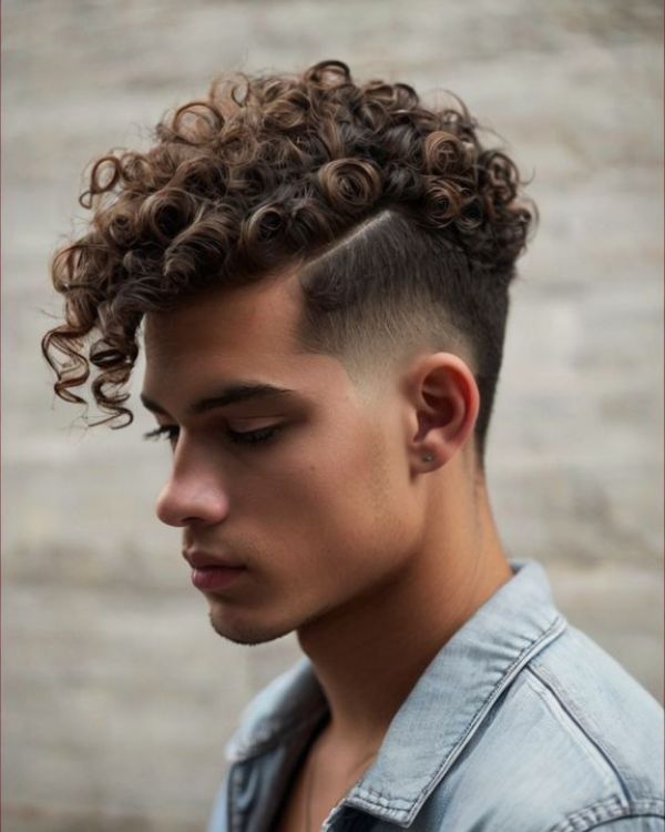 Curly Perm With Fade