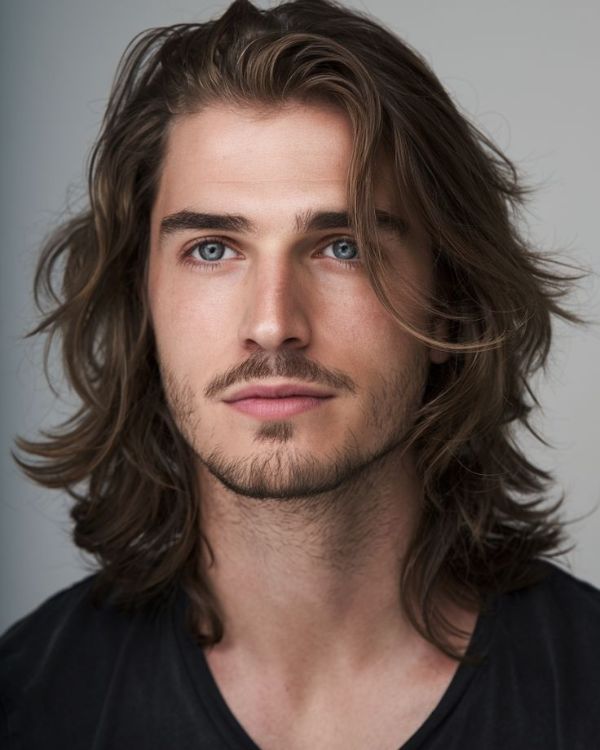 Long Curly Hair Men