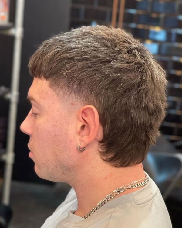 Trendy Short Mullet with Low Taper Fade