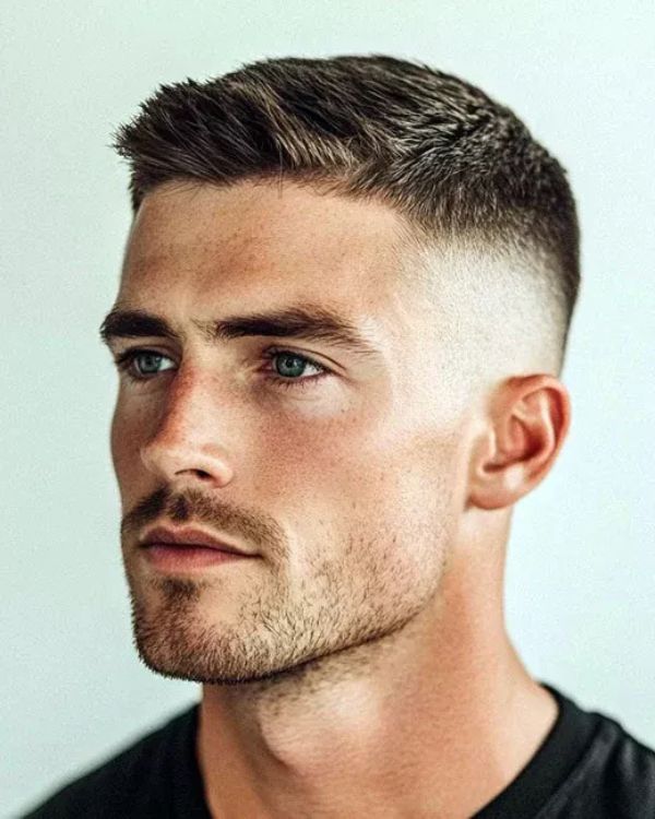 Classic Crew Cut with Taper Fade