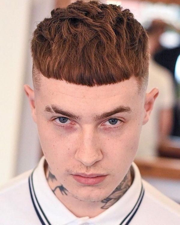 Crop Top Fade with Blunt Fringe