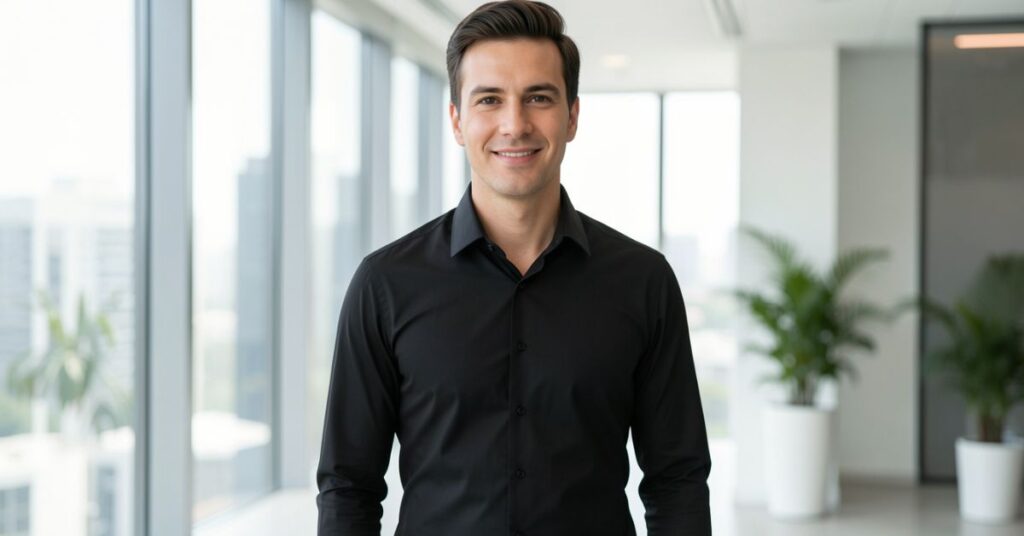 Black Shirt for Office Wear