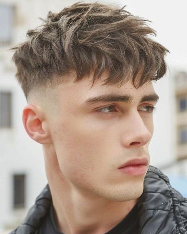 Layered Fringed Crop with Short Sides