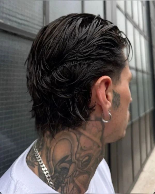 Long, Messy Slick Back