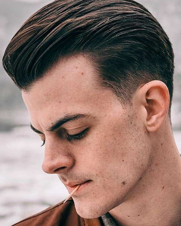 Medium Slick Back Fade