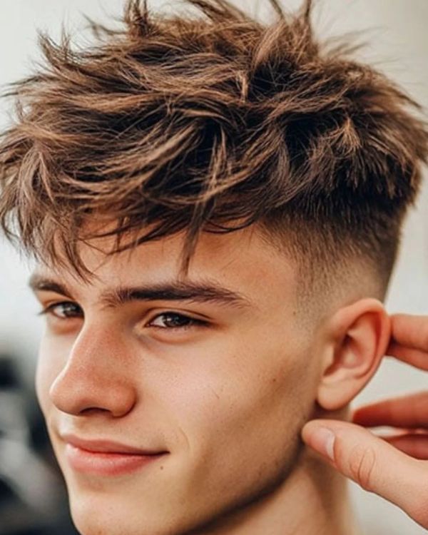 Messy Spiky Hair and Fringe with Low Drop Fade