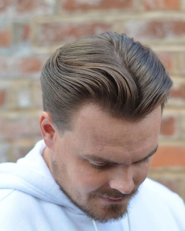 Pulled Back Center Part with Short Sides