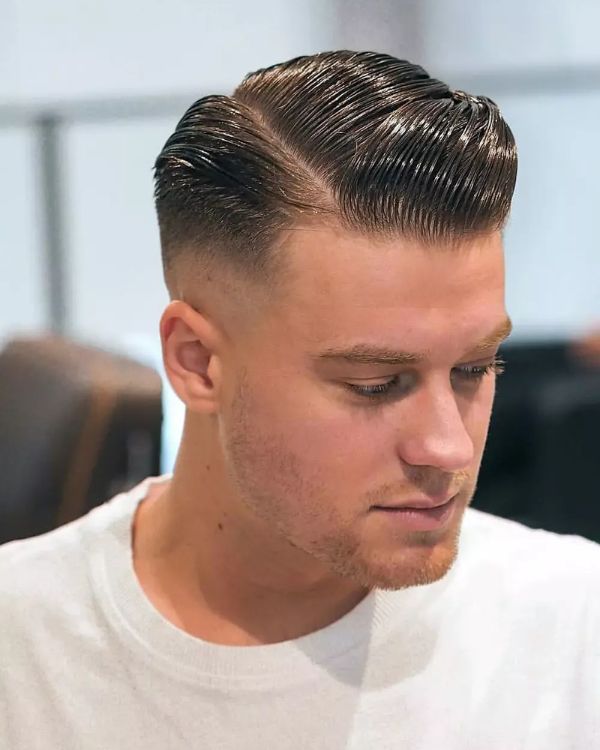 Slick Back Side Part Fade