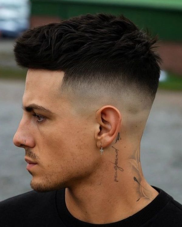 Thick Crew Cut with Skin Fade