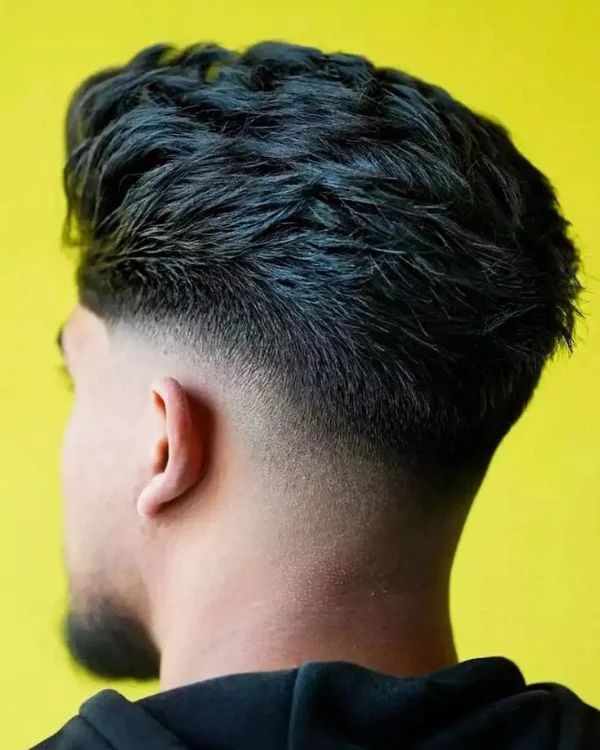 Thick Slick Back with High Taper Fade
