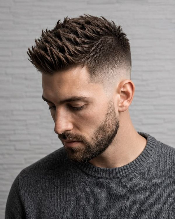 Short Spiky Hair with Low Fade