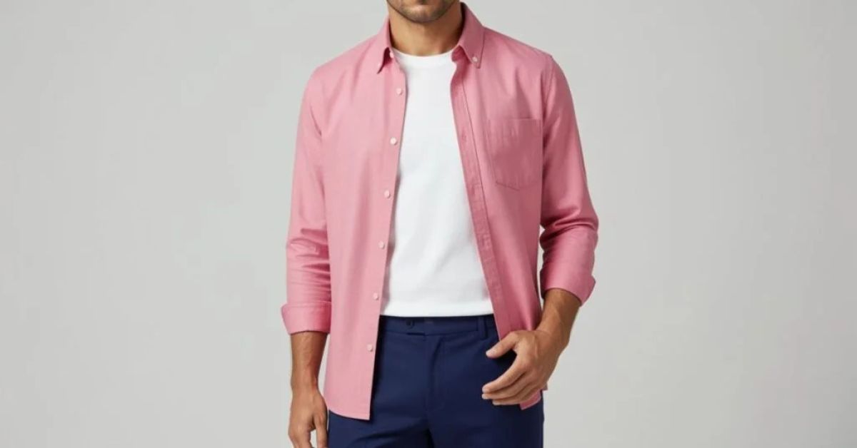 men wearing pink shirt